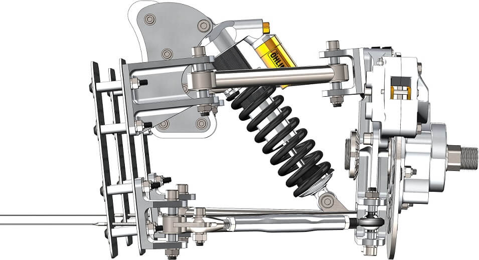 جلو بندی خودرو و فنر متصل به آن 